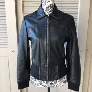 Women’s Genuine Leather Jacket – Black (EUC)